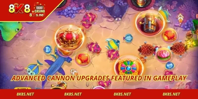 Advanced cannon upgrades featured in gameplay