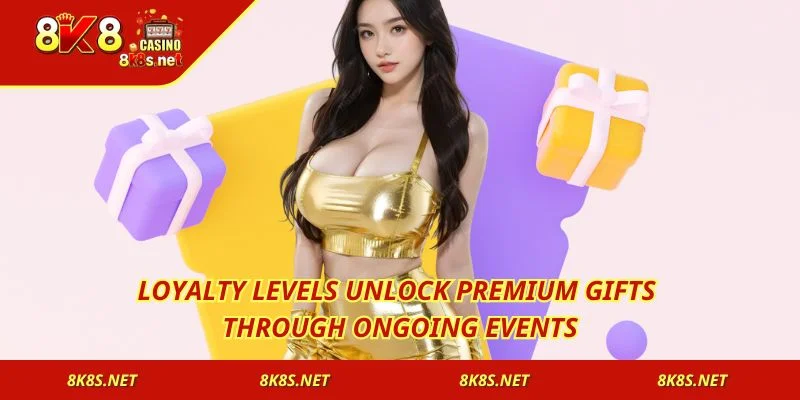 Loyalty levels unlock premium gifts through ongoing events