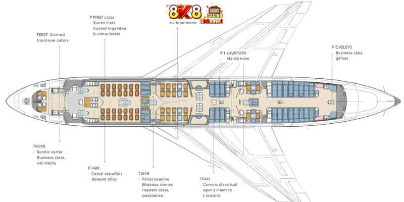 Aircraft seating zone diagram for understanding cabin sections