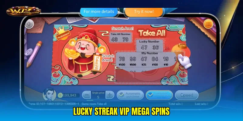 Lucky streak VIP mega spins